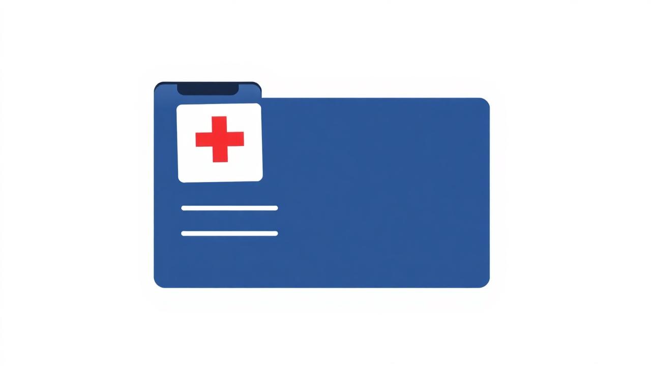 Illustration: Digitale Arbeitsunfähigkeitsbescheinigung auf einem Smartphone mit Medizin-Kreuz